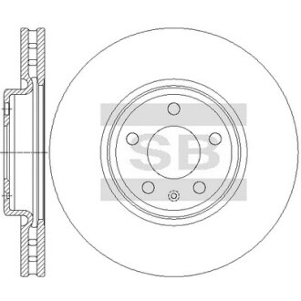 Диск гальмівний (кратно 2) передній (вентильований) Audi A4, A5, A6, Q5 (D=319.8mm) HI-Q Hi-Q (SANGSIN) SD5418