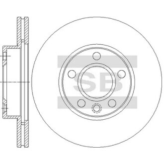 Диск гальмівний (кратно 2) передній (вентильований) VW Caravelle IV (D=279.7mm) HI-Q Hi-Q (SANGSIN) SD5714