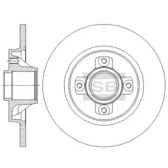 Диск гальмівний (кратно 2) задній Citroen Berlingo (08-) (D=267.7mm) HI-Q Hi-Q (SANGSIN) SD6001