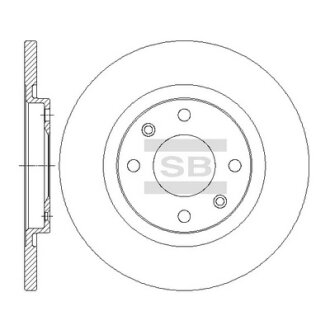 Диск гальмівний (кратно 2) передній Citroen C-Elysee (12-) (D=266.0mm) HI-Q Hi-Q (SANGSIN) SD6004
