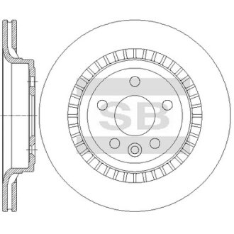 Диск гальмівний (кратно 2) задній (вентильований) Volvo XC60 (08-) (D=302.0mm) HI-Q Hi-Q (SANGSIN) SD6107