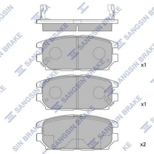 Комплект гальмівних колодок з 4 шт. дисків Hi-Q (SANGSIN) SP1069 (фото 1)