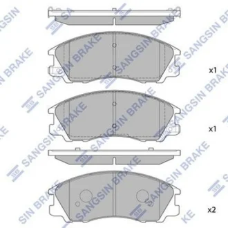 Колодка гальм. диск. HYUNDAI TERRACAN 2.5, 2.9, 3.5 01 - передн. (вир-во SANGSIN) Hi-Q (SANGSIN) SP1097