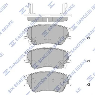 Колодки гальмівні передні Hyundai Atos (-03) HI-Q Hi-Q (SANGSIN) SP1149 (фото 1)