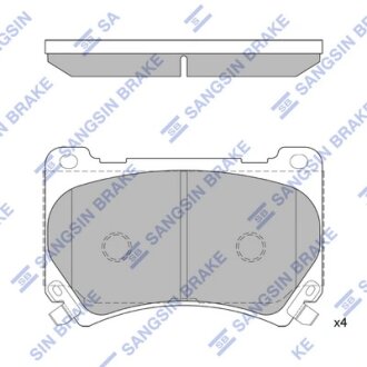 Колодки тормозные передние Hyundai Genesis (12-) Hi-Q (SANGSIN) SP1206