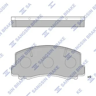 Колодки тормозные передние Toyota Corolla Hi-Q (SANGSIN) SP1211