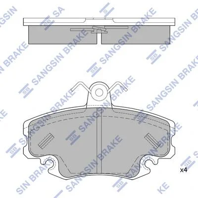 Колодки тормозные передние Renault Logan Hi-Q (SANGSIN) SP1243A (фото 1)