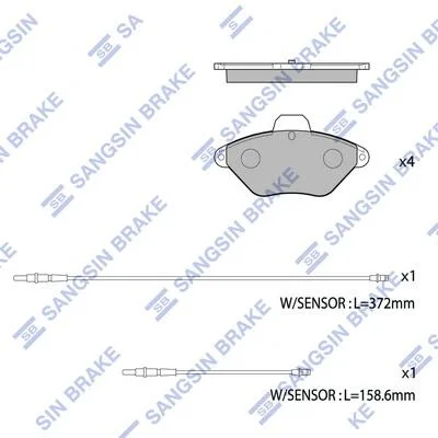 Колодки тормозные передние Citroen Xantia Hi-Q (SANGSIN) SP1253 (фото 1)