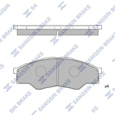 Колодки тормозные передние Toyota Hi-Lux (04-) Hi-Q (SANGSIN) SP1276 (фото 1)