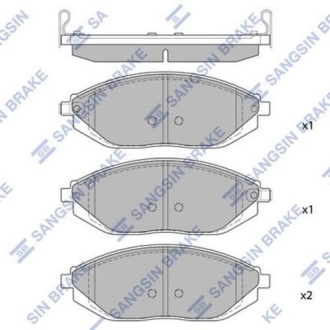 Колодки тормозные Spark (09-) перед (к-т 4 шт) HI-Q Hi-Q (SANGSIN) SP1392