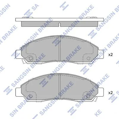 Колодки тормозные передние Chevrolet Colorado (-08), GMC Caynon (-08) Hi-Q (SANGSIN) SP1408 (фото 1)