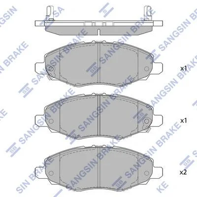 Колодки тормозные передние Toyota Hilux Pick-Up 2.0 (05-) Hi-Q (SANGSIN) SP1412 (фото 1)