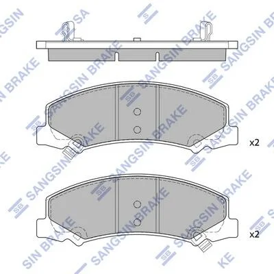 Колодки тормозные передние Cadillac DTS (06-), Chevrolet Impala (06-) Hi-Q (SANGSIN) SP1443 (фото 1)