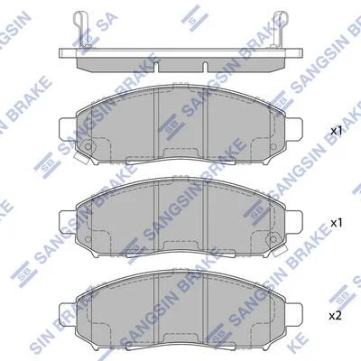 Колодки тормозные передние Nissan Leaf (10-) Hi-Q (SANGSIN) SP1460A (фото 1)