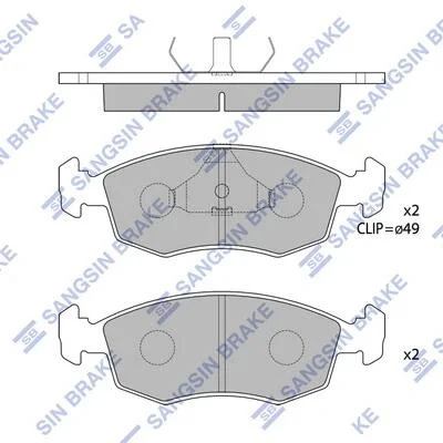 Колодки тормозные передние Toyota Hi-Ace, Hi-Lux Hi-Q (SANGSIN) SP1504 (фото 1)