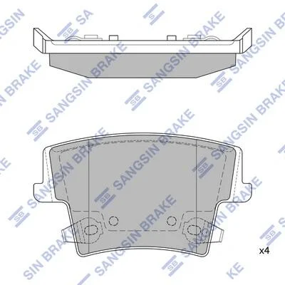 Колодки тормозные задние (дисковые) Chrysler 300 (11-), Dodge Charger (11-) Hi-Q (SANGSIN) SP1508 (фото 1)