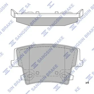 Колодки гальмівні задні (дискові) Chrysler 300 (11-), Dodge Charger (11-) HI-Q Hi-Q (SANGSIN) SP1508