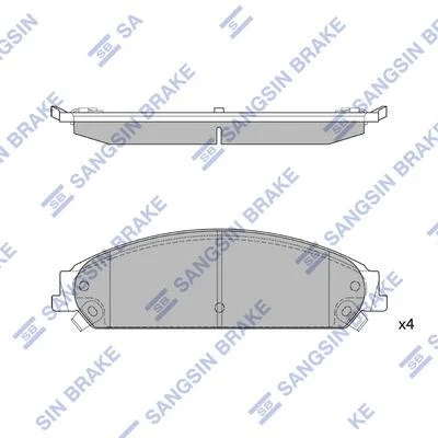 Колодки тормозные передние Chrysler 300 (11-), Dodge Charger (11-) Hi-Q (SANGSIN) SP1509 (фото 1)