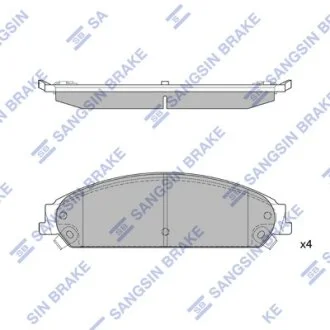 Колодки гальмівні передні Chrysler 300 (11-), Dodge Charger (11-) HI-Q Hi-Q (SANGSIN) SP1509