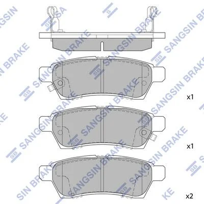 Колодки тормозные задние (дисковые) Nissan Pathfinder (20-) Hi-Q (SANGSIN) SP1513A (фото 1)