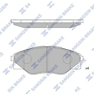 Колодки тормозные передние Toyota Hilux III (05-) Hi-Q (SANGSIN) SP1544 (фото 1)