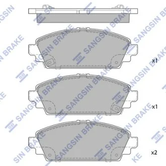 Колодки гальмівні передні Honda ACCORD VII (CG,CK) (-02), Civic (02-) HI-Q Hi-Q (SANGSIN) SP1572