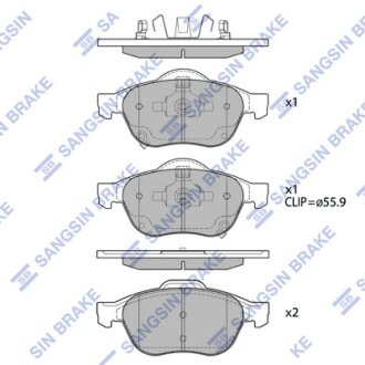 Колодки тормозные передние Toyota Avensis (-09) Hi-Q (SANGSIN) SP1574