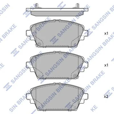 Колодки тормозные передние Nissan Primera (P12) (02-) Hi-Q (SANGSIN) SP1582A (фото 1)