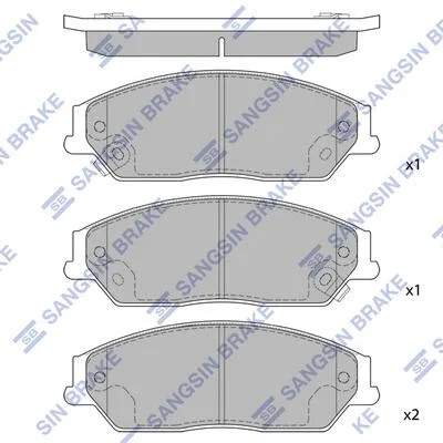Комплект тормозных колодок из 4 шт. дисков Hi-Q (SANGSIN) SP1590 (фото 1)