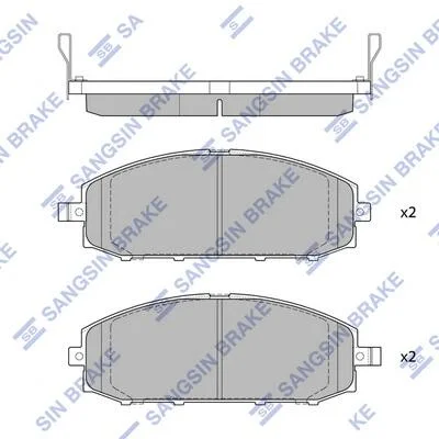 Колодки тормозные передние Nissan Patrol V (Y61) (-11) Hi-Q (SANGSIN) SP1599 (фото 1)