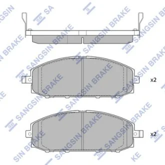 Колодки тормозные передние Nissan Patrol V (Y61) (-11) Hi-Q (SANGSIN) SP1599