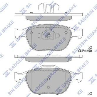 Колодки гальмівні передні Ford Focus (02-), Transit Connect (10-) HI-Q Hi-Q (SANGSIN) SP1623