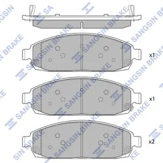 Колодки гальмівні передні Jeep Grand Cherokee (05-) HI-Q Hi-Q (SANGSIN) SP1676