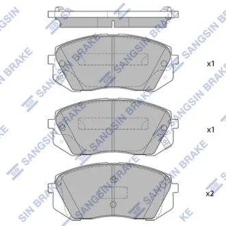 Колодки гальмівні передні Hyundai Sonata (LF) 17INCH (14-) HI-Q Hi-Q (SANGSIN) SP1683