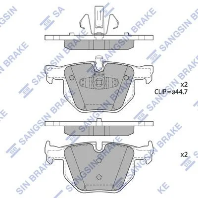 Колодки тормозные задние (дисковые) BMW 3 (E90) (05-) Hi-Q (SANGSIN) SP1696 (фото 1)