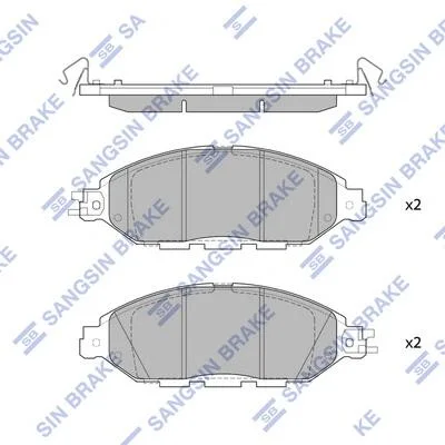 Колодки тормозные передние Infiniti QX60 (14-), Pathfinder (13-), Murano (20-) Hi-Q (SANGSIN) SP1713 (фото 1)