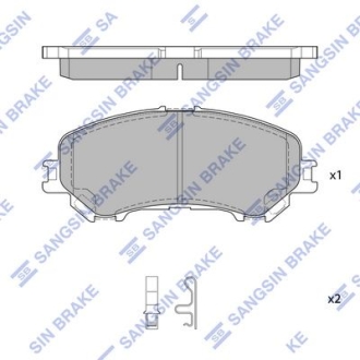 Колодки тормозные дисковые передние Hi-Q (SANGSIN) SP1715