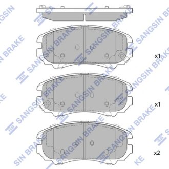 Колодки гальмівні передні Kia Sportage (05-), Hyundai Tucson (05-) HI-Q Hi-Q (SANGSIN) SP1724 (фото 1)
