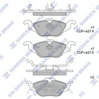 Колодки тормозные передние Opel Astra G (-04) Hi-Q (SANGSIN) SP1738
