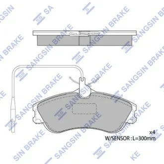 Колодки гальмівні передні Citroen Berlingo (MF) (-02), Xsara (-00), Peugeot 306 (-02), Partner (-08) HI-Q Hi-Q (SANGSIN) SP1743