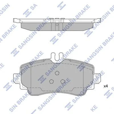 Колодки тормозные передние BENZ A-CLASS (W168) (-04) Hi-Q (SANGSIN) SP1744 (фото 1)