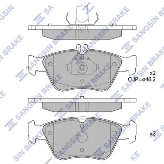 Колодки гальмівні передні MB C-CLASS (W202) (-00), E-CLASS (W210) (-02) HI-Q Hi-Q (SANGSIN) SP1755