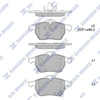Колодки тормозные передние Opel Astra G (-05), Zafira (02-), SAAB 9-3 (YS3E) (97 Hi-Q (SANGSIN) SP1757