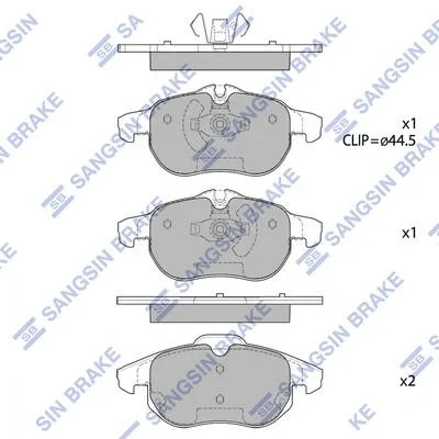 Колодки тормозные передние Cadillac BLS (06-), Fiat CROMA (194) (05-), Astra H (Hi-Q (SANGSIN) SP1758 (фото 1)