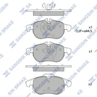 Колодки тормозные передние Cadillac BLS (06-), Fiat CROMA (194) (05-), Astra H (Hi-Q (SANGSIN) SP1758