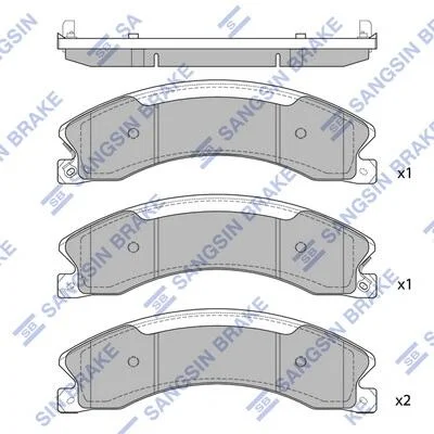 Колодки тормозные задние Nissan NV (12-) Hi-Q (SANGSIN) SP1763 (фото 1)