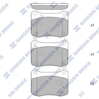 Колодки тормозные задние (дисковые) Lexus IS F (08-) Hi-Q (SANGSIN) SP1776