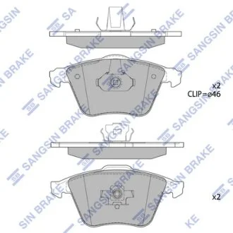 Колодки гальмівні передні Opel Vectra C (05-), Volvo C30 (06-) HI-Q Hi-Q (SANGSIN) SP1784