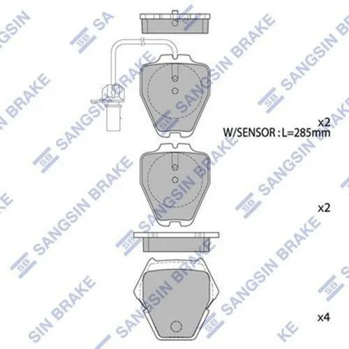 Колодки тормозные передние Audi A4 (-01), A6 (-05), VW Phaeton (3D) (02-) Hi-Q (SANGSIN) SP1790 (фото 1)