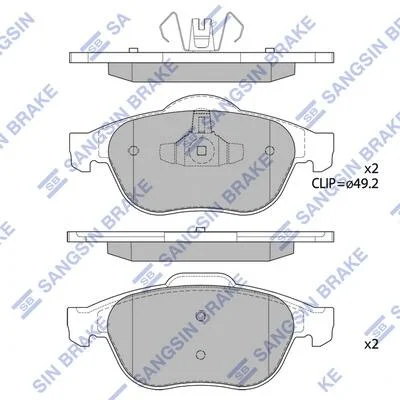 Колодки тормозные передние Renault Megane II (05-), Scenic II, III (05-) Hi-Q (SANGSIN) SP1802 (фото 1)